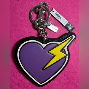 Heart And Bolt Bag Charm